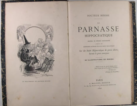 Le parnasse Hippocratique - Recueil de poésies fantaisistes tirées de différents auteurs plus ou moins drolatiques - Sur des sujets Hippocratiques de ...