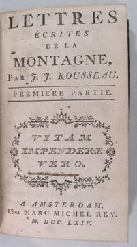 Lettres écrites de la montagne. J. J. Rousseau
