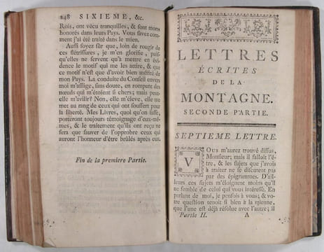 Lettres écrites de la montagne. J. J. Rousseau