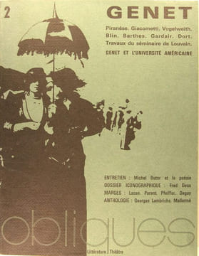 Obliques - Littérature - Théâtre. Genet.. Borderie Roger, Ronse Henri