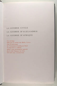 La Guerre civile - La guerre d'Alexandrie / La guerre d'Afrique.. César
