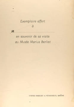 Le musée Marius Berliet.. Collectif.