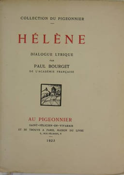 HELENE - Dialogue lyrique. BOURGET Paul
