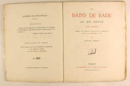 Les bains de Bade au XVè siècle, par Pogge, florentin, scène de moeurs