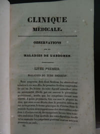 CLINIQUE MEDICALE   OU  CHOIX   D '  OBSERVATIONS   RECUEILLIES   A   L ' HÔPITAL    DE    LA   CHARITE          tome    III     MALADIES    DE   L '  ABDOMEN          2ème  édition revue corrigée et augmentée