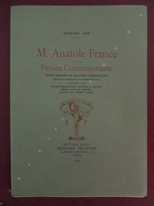 M. ANATOLE FRANCE ET LA PENSEE CONTEMPORAINE