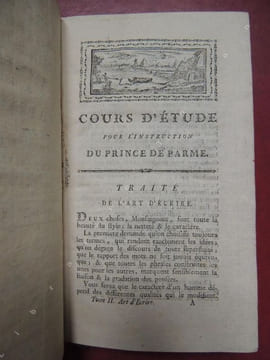 COURS D ' ETUDE POUR L ' INSTRUCTION DU PRINCE DE PARME , AUJOURD ' HUI S. A. R. L ' INFANT D. FERDINAND , DUC DE PARME ...