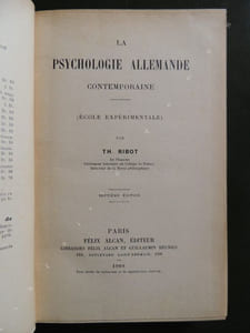 LA PSYCHOLOGIE ALLEMANDE CONTEMPORAINE ( ECOLE EXPERIMENTALE )