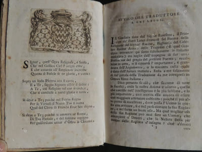 DELLA RELIGIONE Poema del Signor Racine Tradotto dal francese in ottava rima italiana da Giambatista Carro