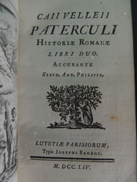 CAII VELLEII PATERCULI HISTORIAE ROMANAE LIBRI DUO Accurante Steph. And. Philippe