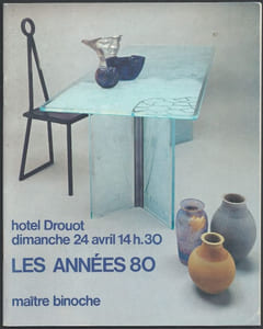 Les années 80. Première vente d'objets d'art contemporain. 
