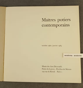 Maîtres potiers contemporains. 