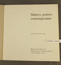 Maîtres potiers contemporains.