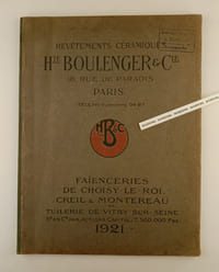Revêtements céramiques Hippolyte Boulenger & Cie. - Edition 1921. -