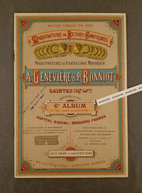 MANUFACTURE DE BETONS COMPRIMES. MANUFACTURE DE CARRELAGE MOSAÏQUE A. GENEVIERE & P. BONNIOT - 6e ALBUM. -