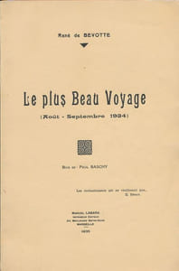 Le plus beau voyage. Aout septembre 1934