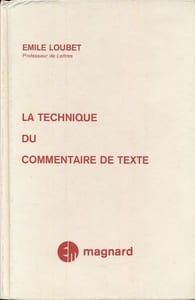 La tecnhique du commentaire de texte