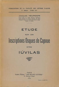 Etude sur les inscriptions Osques de Capoue dites Iuvilas