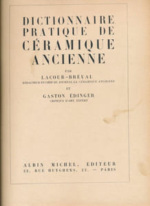 Dictionnaire pratique de céramique ancienne 