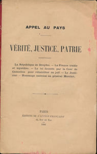 Appel au pays. Vérité, justice, patrie