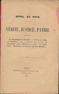Appel au pays. Vérité, justice, patrie