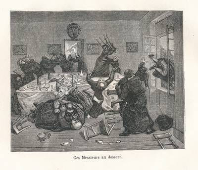 Les curés en goguette. Avec 6 dessins de Gustave Courbet. Exposition de Gand de 1868. GUSTAVE COURBET