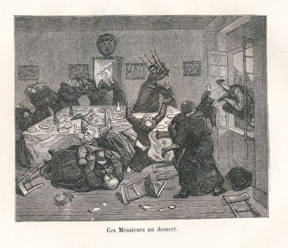 Les curés en goguette. Avec 6 dessins de Gustave Courbet. Exposition de Gand de 1868. GUSTAVE COURBET