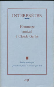 Interpréter. Hommage amical à Claude Geffré