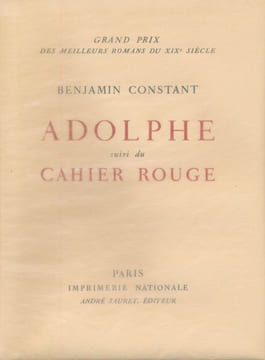 Adolphe suivi du Cahier rouge. Benjamin CONSTANT