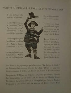 Le barbier de Seville. Décors & personnages par André Derain