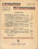 L'évolution psychiatrique. 1969. Tome XXXIV. Fascicule 1. Janvier - Mars . COLLECTIF 