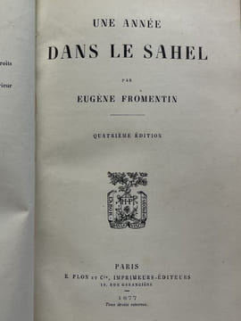 Une année dans le Sahel. FROMENTIN Eugéne