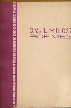 Poèmes. 1895 - 1927. MILOSZ O. V. de L