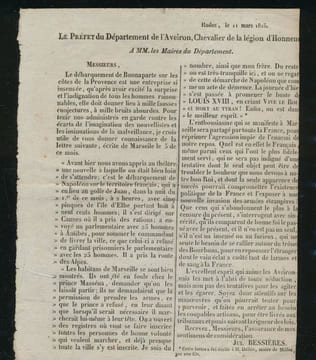 Lettre écrite à Monsieur Dalbis, Maire de Millau, par son fils.. Bessiéres Jules