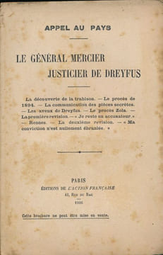 Le Général Mercier justicier de Dreyfus. DUTRAIT-CROZON Henri