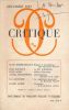 Critique. Revue générale des publications Françaises et étrangères. N° 199 de Décembre 1963. CRITIQUE ] Revue littéraire 