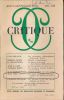 Critique. Revue générale des publications Françaises et étrangères. N° 207 - 208 d'Août-Septembre 1964. CRITIQUE ] Revue littéraire 