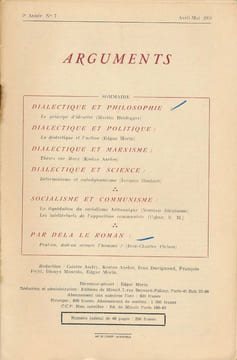 Arguments. N° 7 d'Avril - Mai 1958. COLLECTIF ] Sous la Direction d'Edgar Morin 