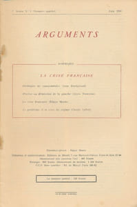 Arguments. N° 8 de juin 1958