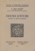 Textes d'Etudes (ancien et moyen français). WAGNER Léon
