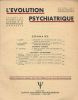 L'évolution psychiatrique. 1961. Tome XXVI. Fascicule IV. Octobre décembre. COLLECTIF 