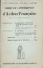 Cours et conférences d'Action Française. Avril 1930. COLLECTIF