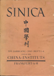 Sinica. XVI. Jahrgang. 1941. Heft 1 - 6