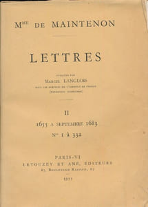 Lettres. II. 1655 à spetembre 1683. Ns I à 332