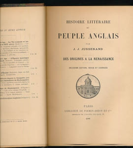 Histoire littéraire du peuple anglais. Des origines à la Renaissance 