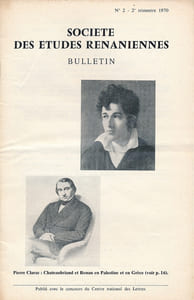 Société des Etudes Rénaniennes. Bulletin N° 2 de 1970