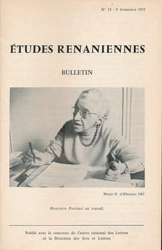 Société des Etudes Rénaniennes. Bulletin N° 12 de 1972. COLLECTIF 