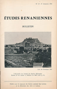 Société des Etudes Rénaniennes. Bulletin N° 13 de 1972