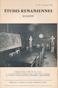Société des Etudes Rénaniennes. Bulletin N° 25 de 1975