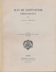 Jean de Saint Victor chroniqueur 